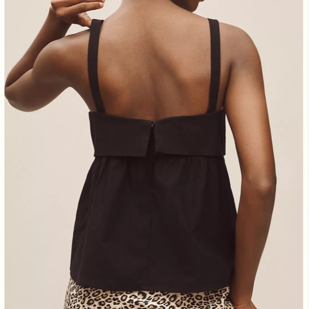 Maeve Black Bustier Peplum Tank Top - Picture 2 of 3